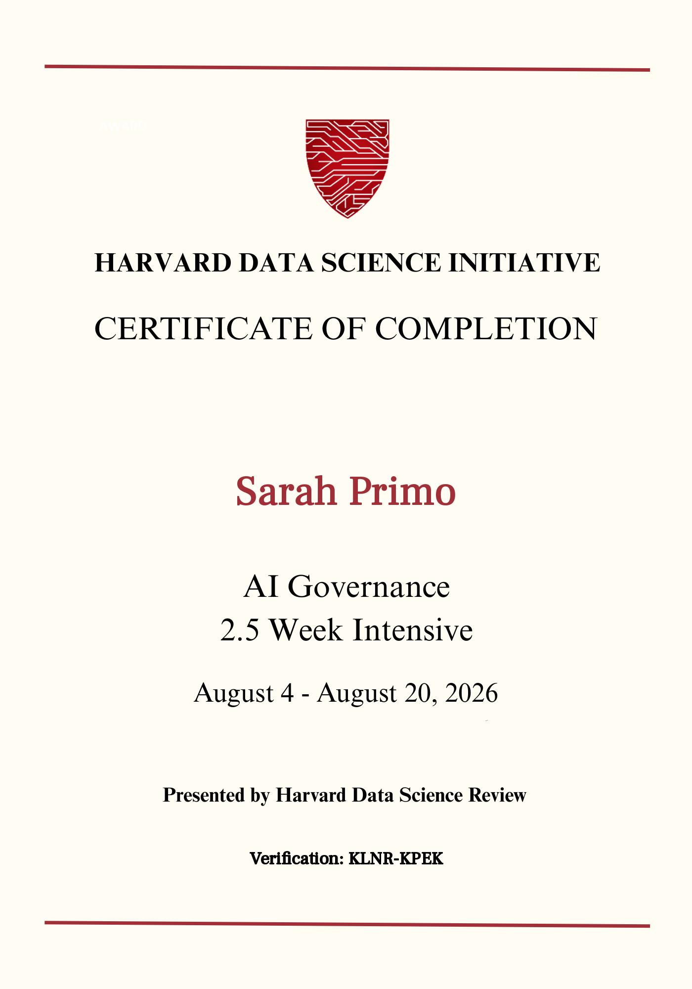 User Certificate