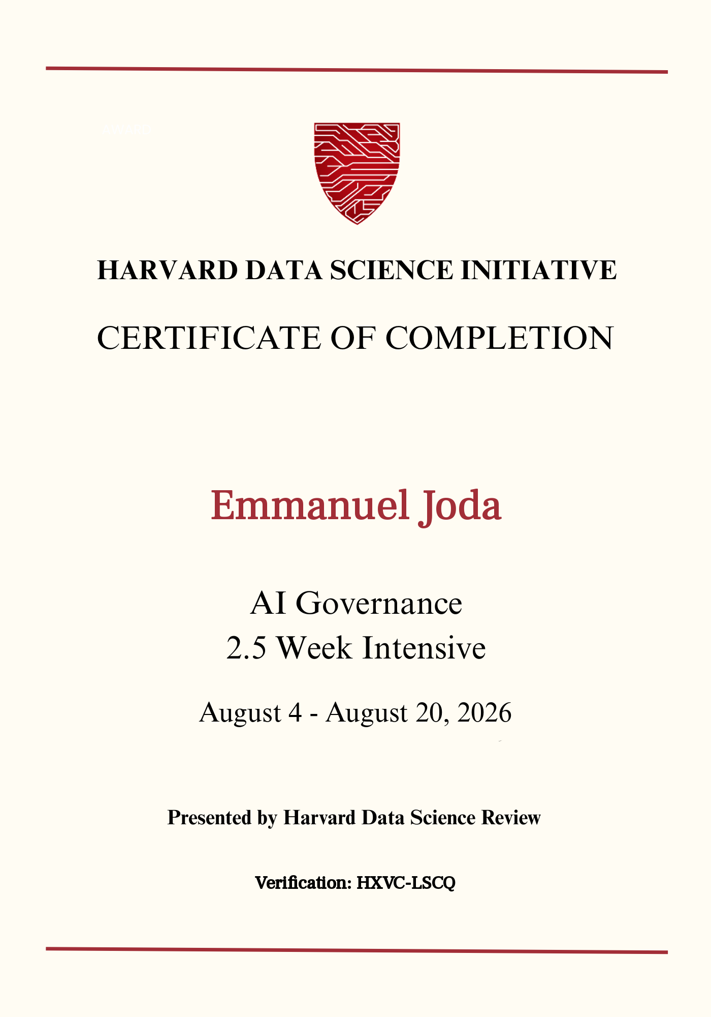 User Certificate