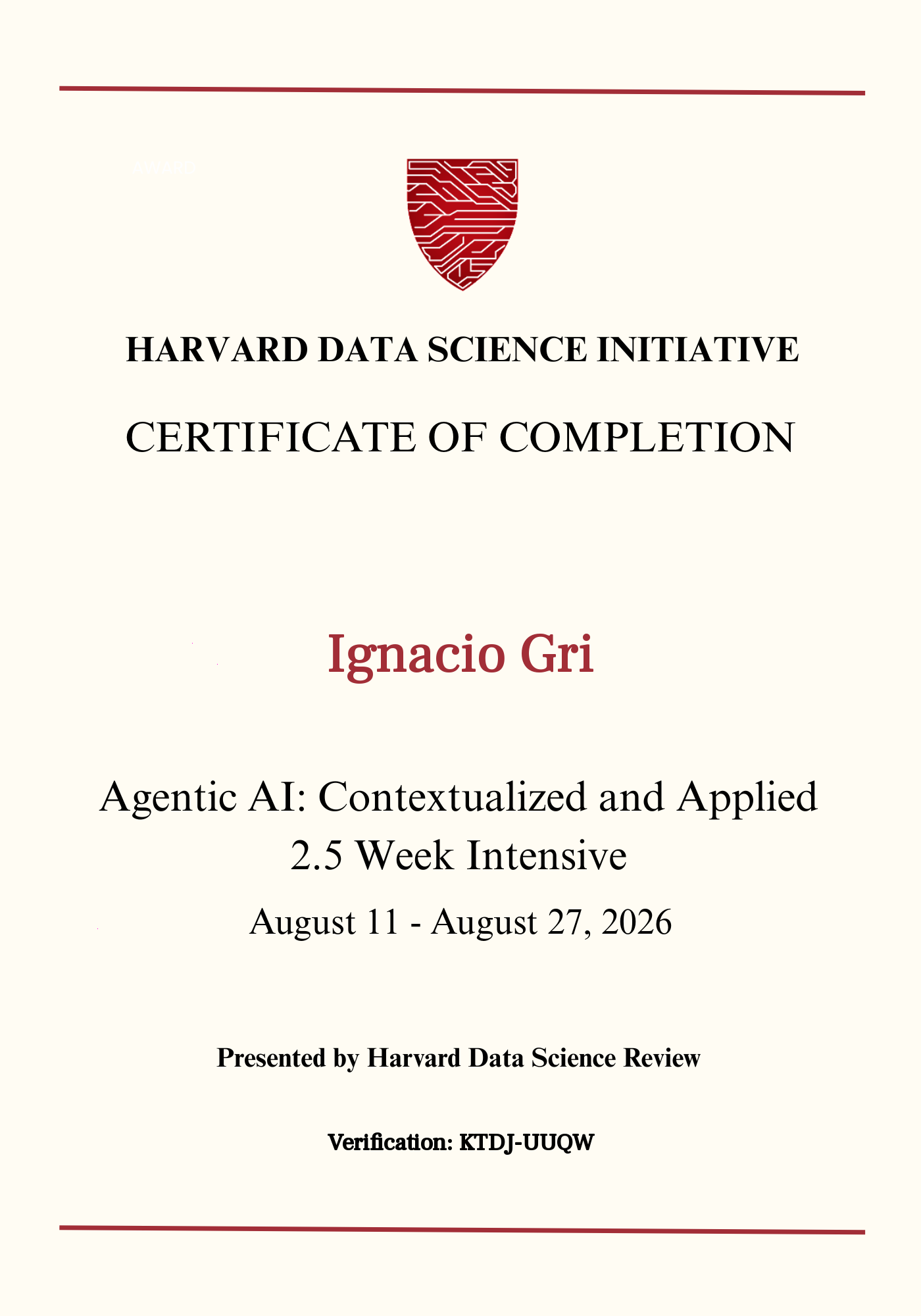 User Certificate