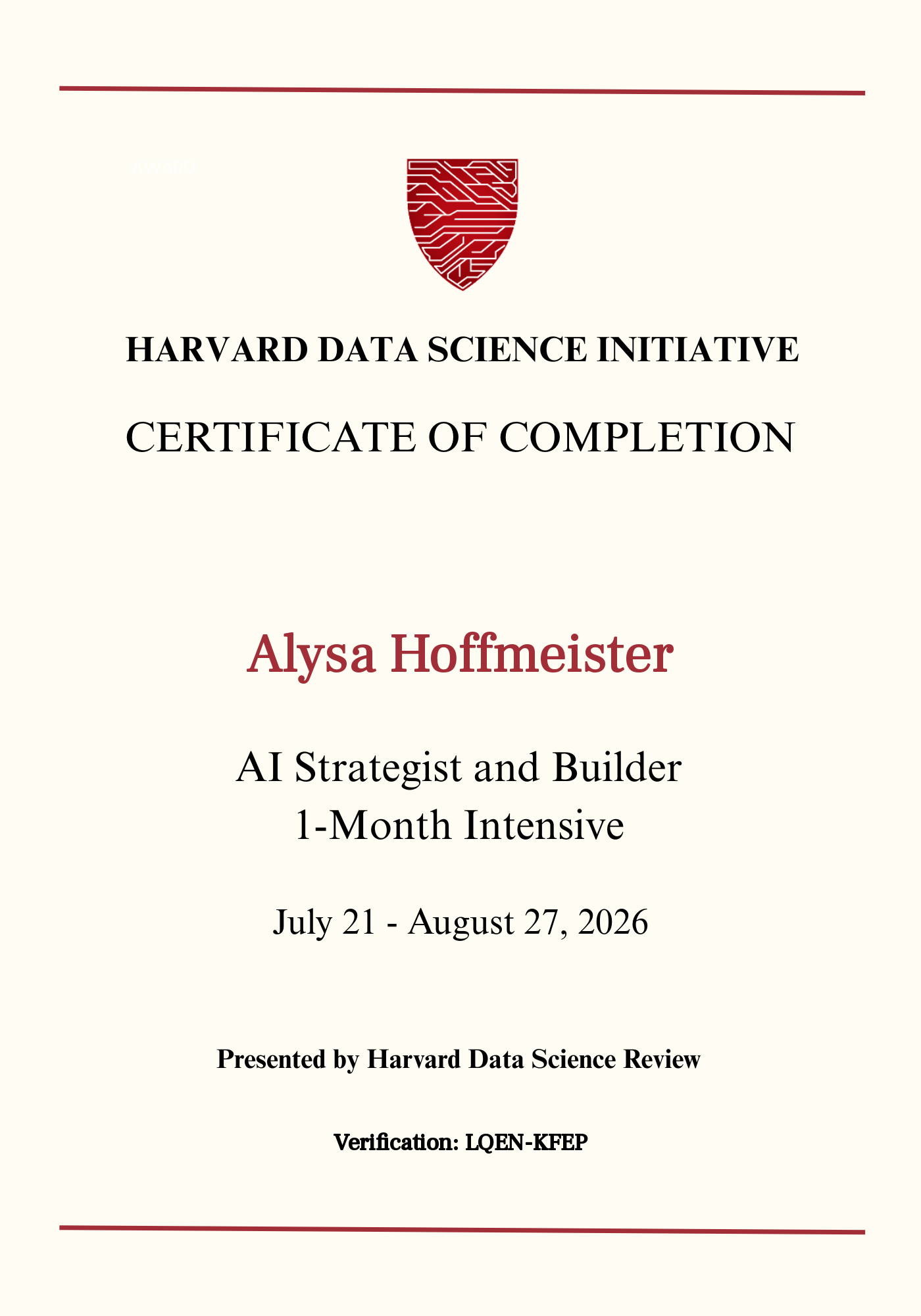 User Certificate